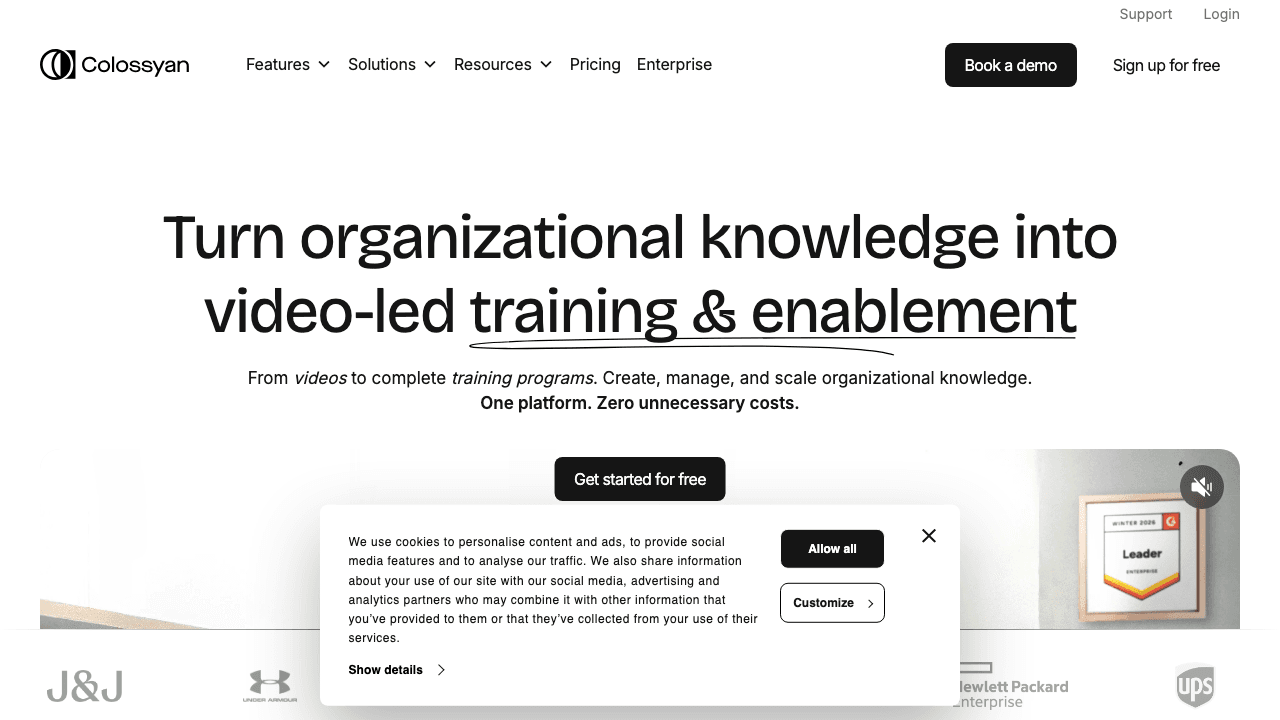 Colossyan AI video platform for training