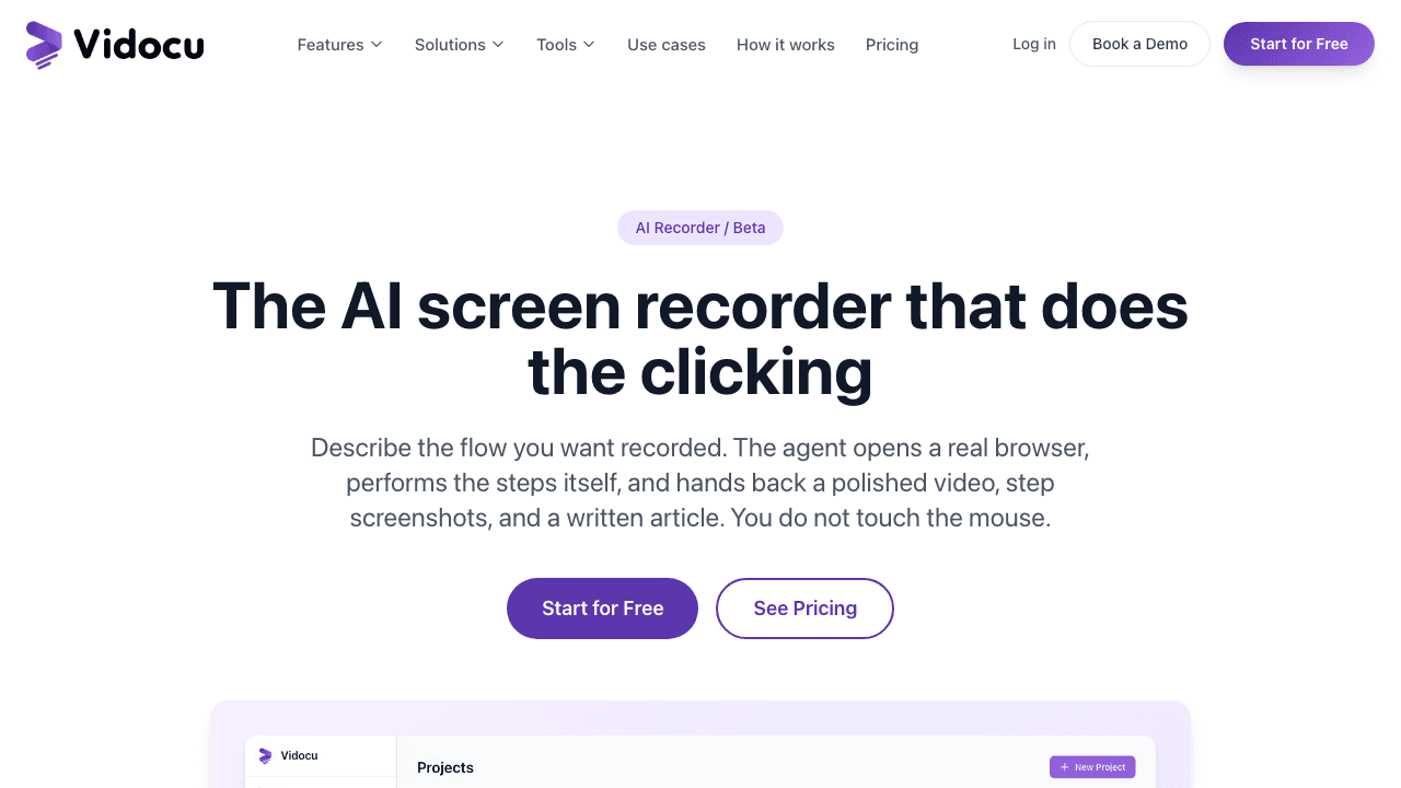 Vidocu AI Recorder feature page