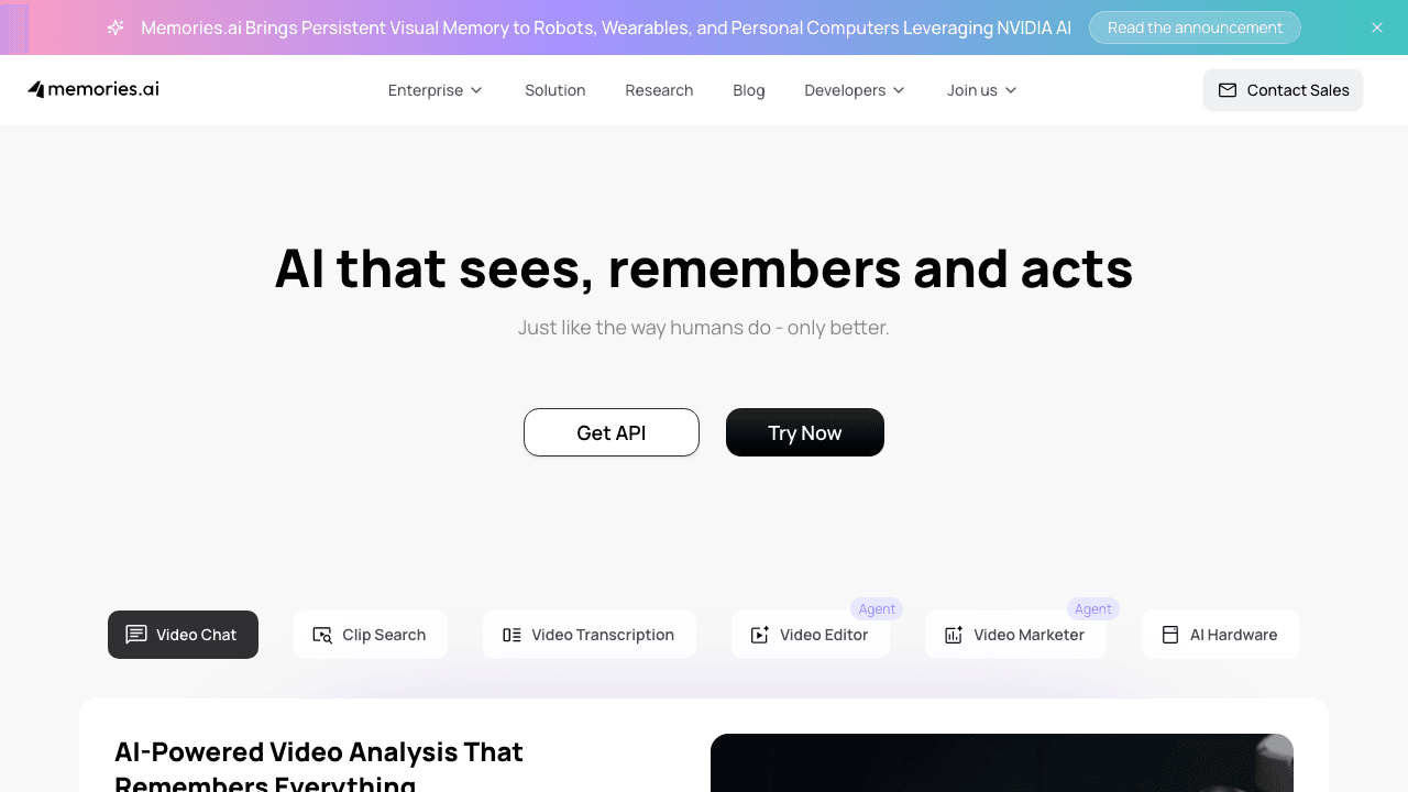 Memories.ai video search and summary