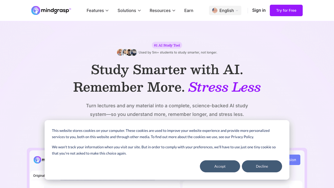 Mindgrasp AI video summarizer for students