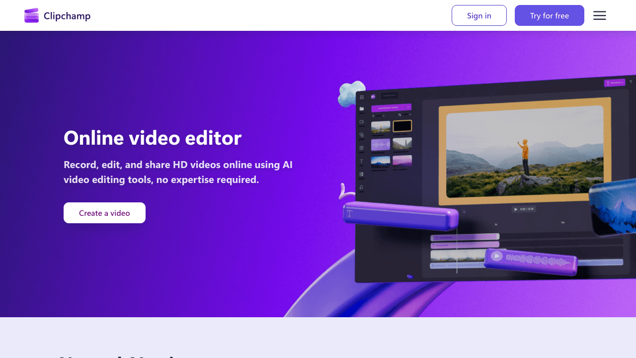 Clipchamp browser-based video editor