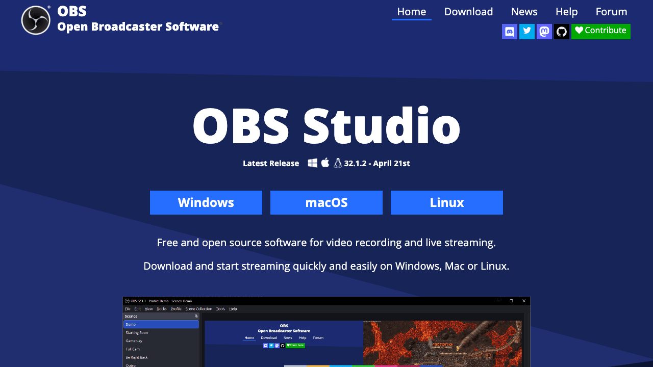 OBS Studio open source capture software