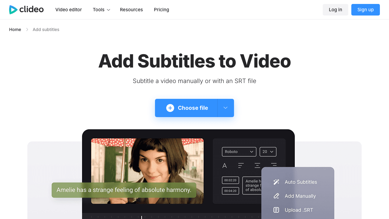 Clideo subtitle burner