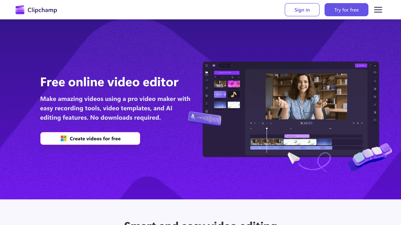 Clipchamp free online video editor