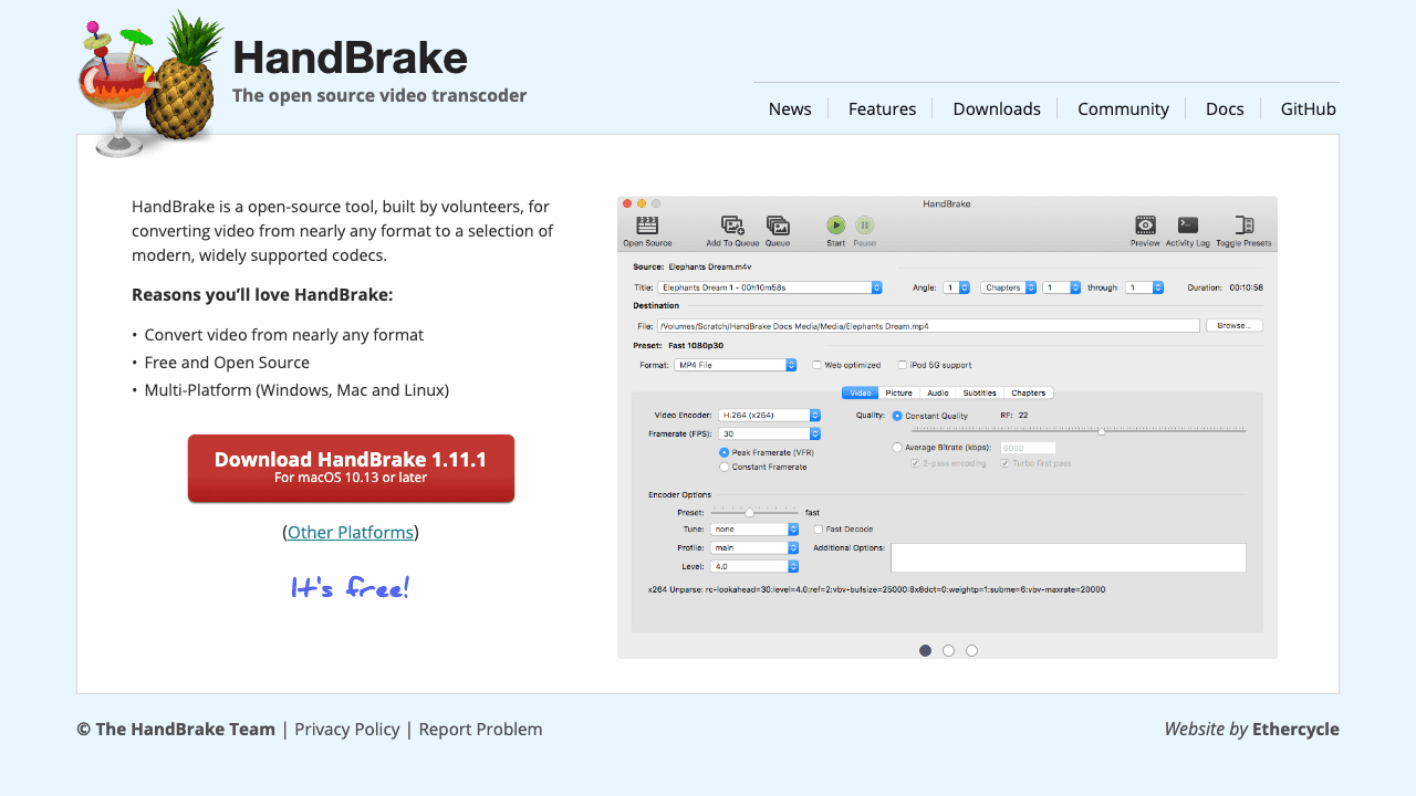 HandBrake video converter