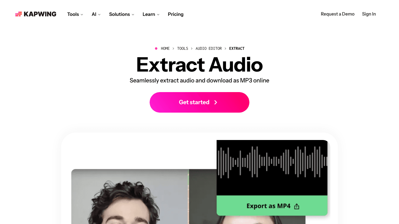 Kapwing audio extractor