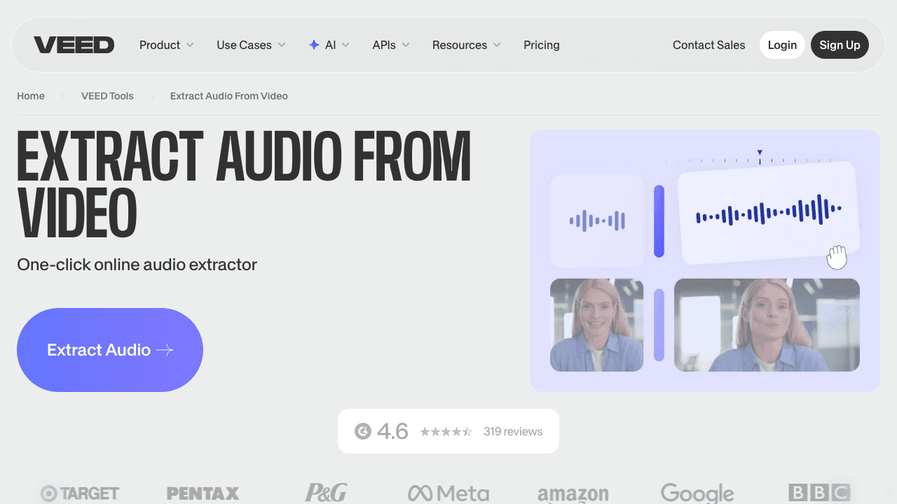 VEED.io extract audio from video