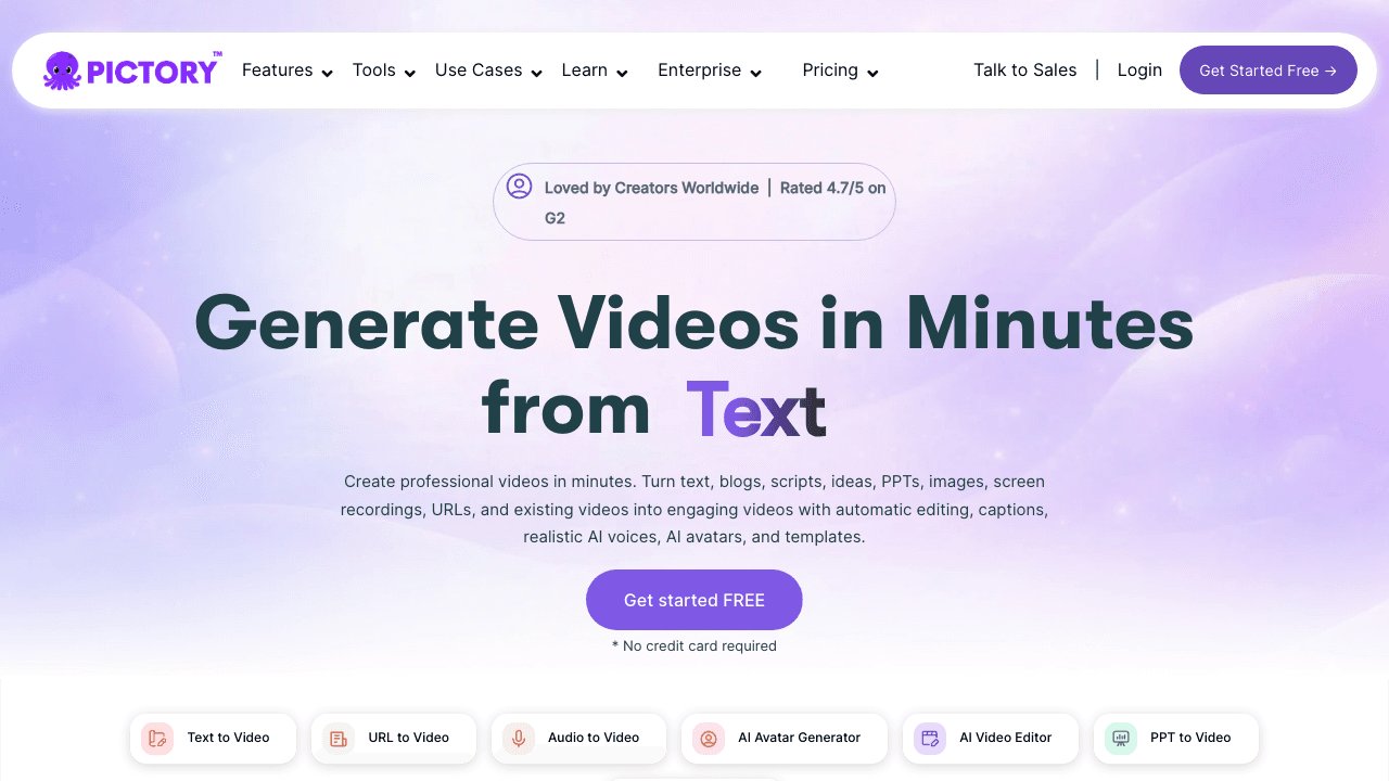 Pictory AI video tool