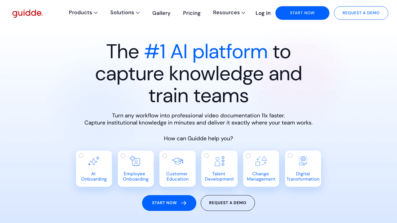 Guidde AI video documentation