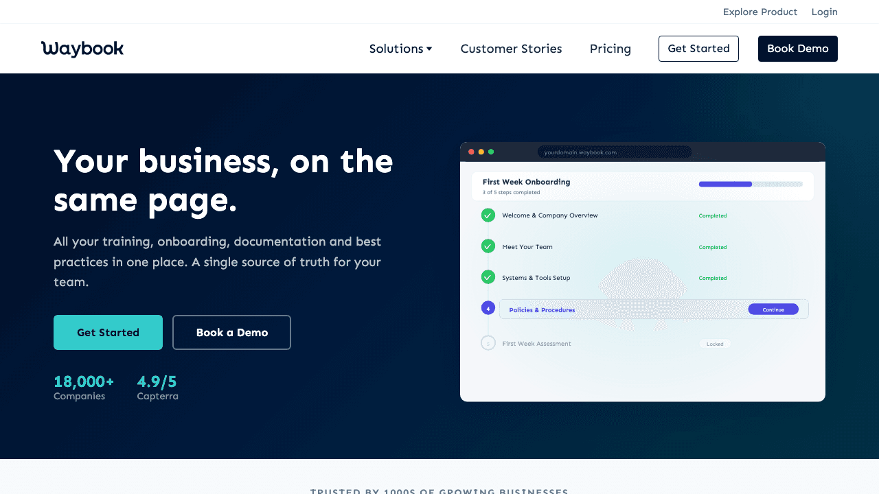 Waybook homepage