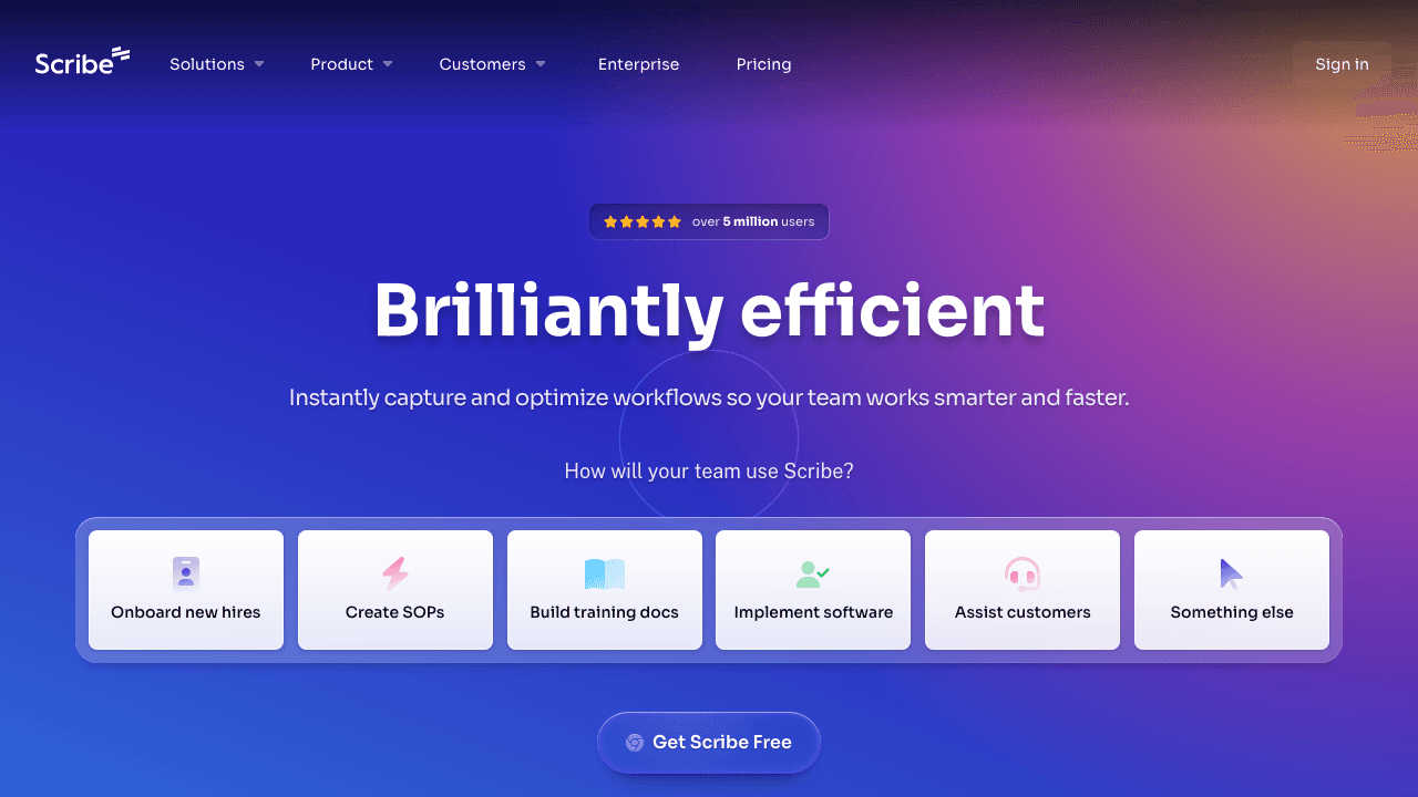 Scribe homepage