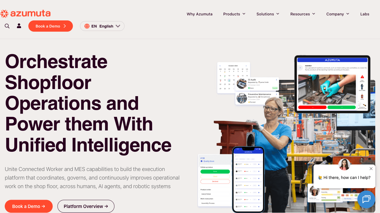 Azumuta shopfloor operations homepage