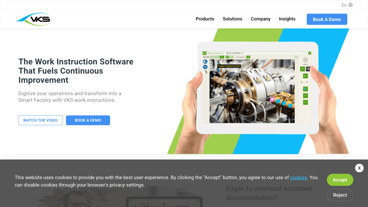 VKS work instruction software homepage