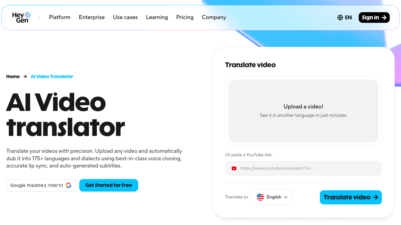 HeyGen video translator