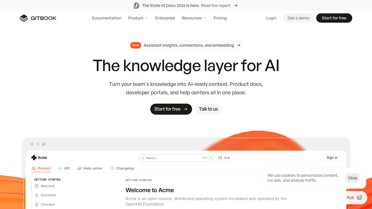 GitBook documentation platform feature page