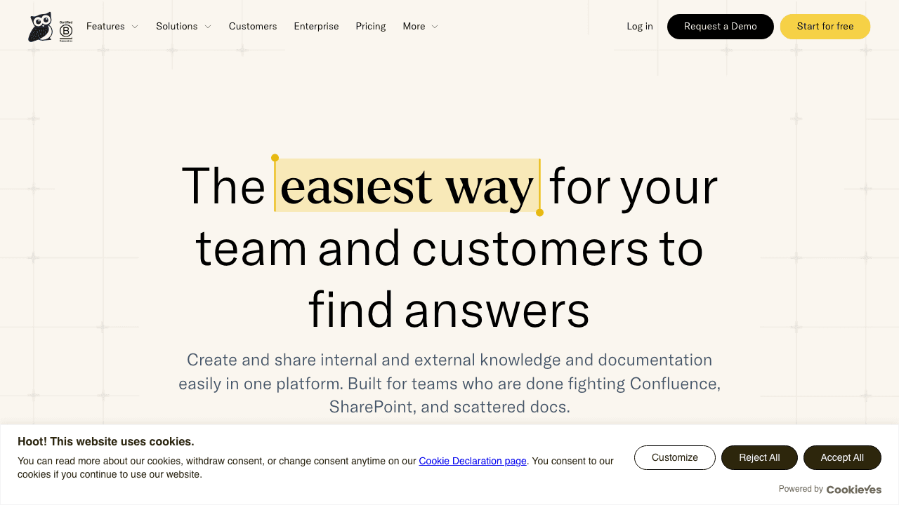 KnowledgeOwl knowledge base software homepage